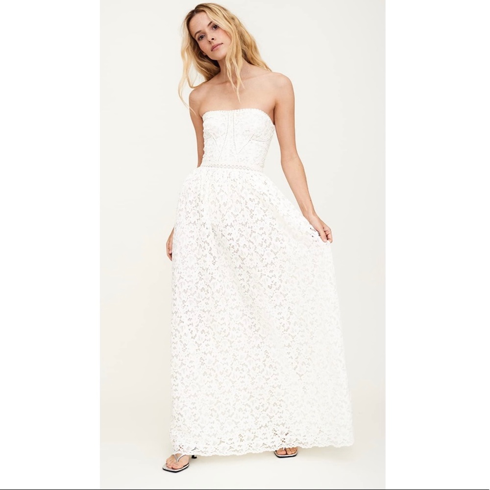 NWT Jonathan Simkhai Strapless Gown White Wedding